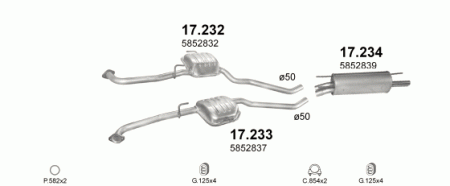 Глушитель Opel Omega B (1994-2004) 17234