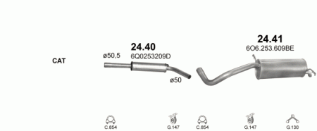 Глушитель Skoda Fabia (1999-2007) 2441