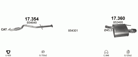 Глушитель Opel Insignia (2008-2017) 17360