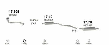 Глушитель Opel Astra F (1991-2002) 1740