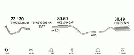 Глушитель Volkswagen Caddy (1995-2004) 3049