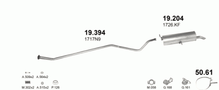Глушитель Peugeot 307 (2001-2008) 19394