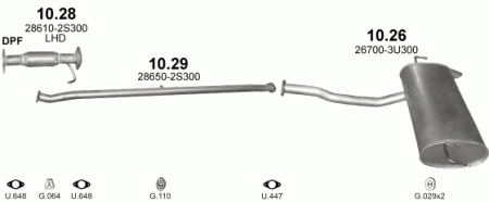 Глушитель Kia Sportage (2010-2016) 1026