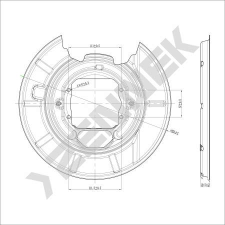 Кожух защитный тормозного диска BMW 5 E39 (1995-2004) DCD0053