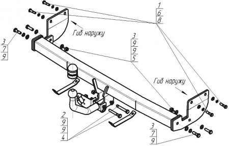 Прицепное устройство (фаркоп) Hyundai Elantra AD (2016-) 90911A