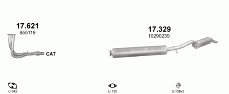 Глушитель Opel Sintra (1996-1999) 17329