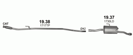 Глушитель Peugeot 206 (2009-2013) 1937