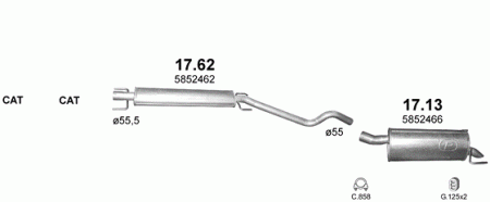 Глушитель Opel Astra H (2004-2010) 1762