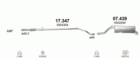 Глушитель Opel Corsa D (2006-2014) 17347