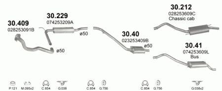 Глушитель Volkswagen Transporter T4 (1990-2003) 3040