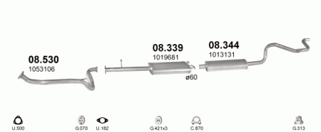 Глушитель Ford Transit (1986-2003) 8530