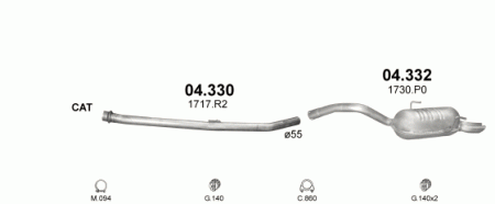 Глушитель Fiat Ulysse (2002-2010) 4330