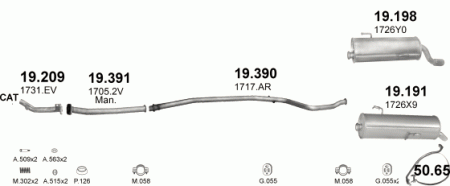 Глушитель Peugeot 206 (2009-2013) 19198