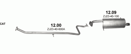 Глушитель Mazda 2 (2007-) 1200