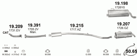 Глушитель Peugeot 206 (2009-2013) 19209