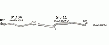 Глушитель Audi A4 B8/8K (2007-2016) 01.133