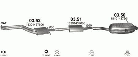 Глушитель BMW 3 E46 (1998-2006) 351