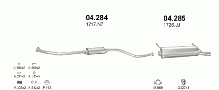 Глушитель Citroen Xsara (1997-2004) 4284