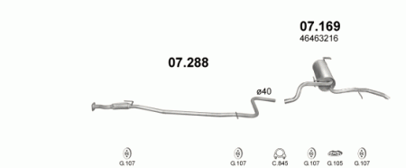 Глушитель Fiat Albea (2002-2012) 7288
