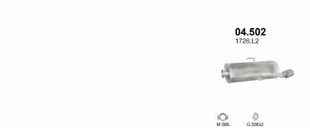 Глушитель Citroen Saxo (1996-2004) 4502