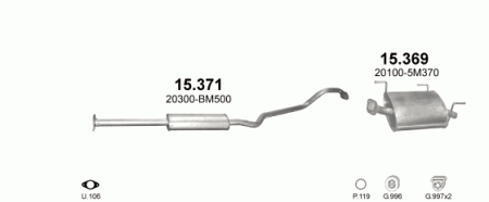 Глушитель Nissan Almera N16 (2000-2006) 15371