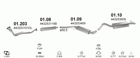 Глушитель Audi 100 С3 (1982-1991) 108
