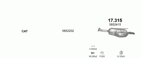 Глушитель Opel Astra G (1998-2004) 17315