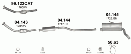 Глушитель Peugeot Partner (1996-2008) 4145