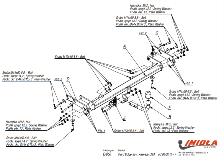 Прицепное устройство (фаркоп) Ford Edge (2015-) 