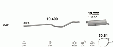 Глушитель Peugeot 307 (2001-2008) 19400