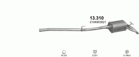 Глушитель Mercedes E W210 (1995-2002) 13310