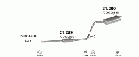 Глушитель Renault Kangoo (1998-2007) 21259