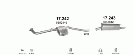 Глушитель Opel Omega B (1994-2004) 17242