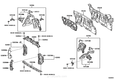 Передняя панель крепления облицовки (телевизор) Toyota Yaris XP9 (2005-2012) 810524