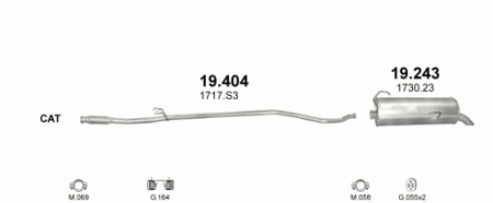 Глушитель Peugeot 206 (1998-2009) 19243