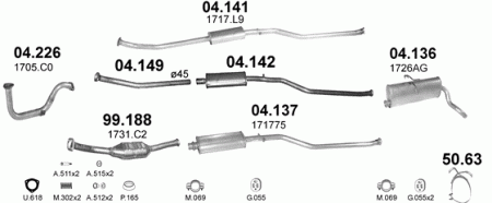 Глушитель Peugeot Partner (1996-2008) 4136