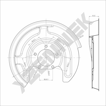 Кожух защитный тормозного диска Skoda Superb (2001-2008) DCD0004