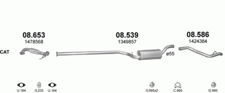 Глушитель Volvo C30 (2006-2013) 8539