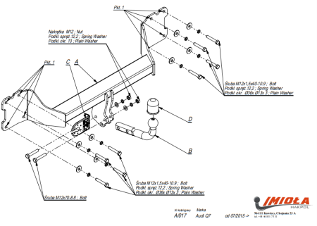 Прицепное устройство (фаркоп) Audi Q7 4M (2015-) A017
