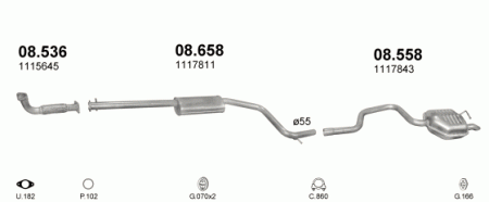 Глушитель Ford Mondeo (2000-2007) 8658