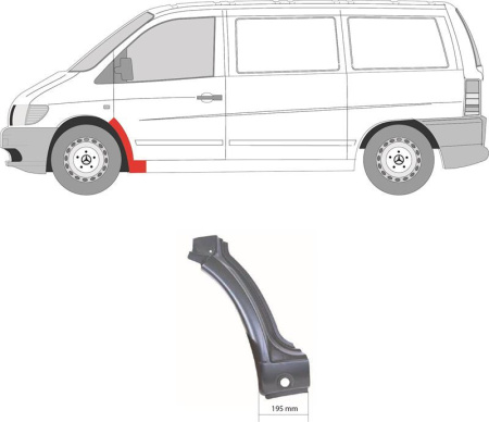 Арка передняя правая Mercedes Vito W638 (1996-2003) 3541332