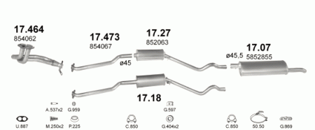 Глушитель Opel Kadett E (1984-1993) 17464