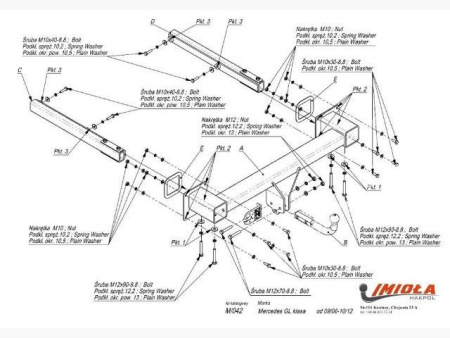 Прицепное устройство (фаркоп) Mercedes GL X166 (2012-2016) M042