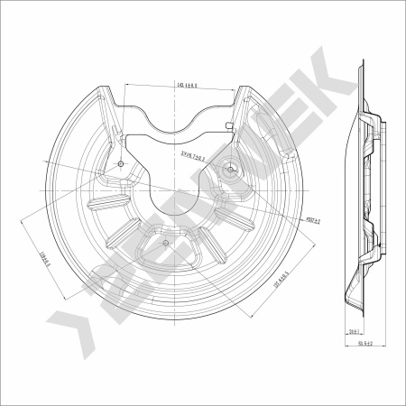 Кожух защитный тормозного диска Volkswagen Golf Plus (2005-2014) DCD0010