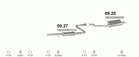 Глушитель Rover 600 (1993-1999) 927