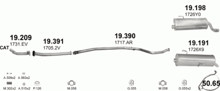 Глушитель Peugeot 206 (2009-2013) 19390