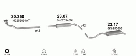 Глушитель Seat Ibiza (1993-2002) 30350