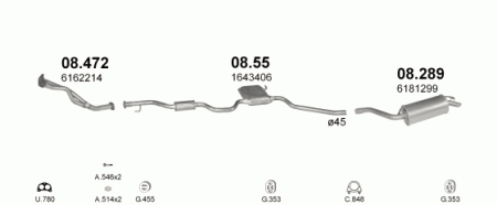 Глушитель Ford Sierra (1982-1993) 855