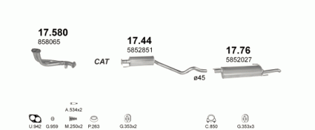 Глушитель Opel Astra G (1998-2004) 1776
