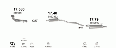 Глушитель Opel Astra F (1991-2002) 1779